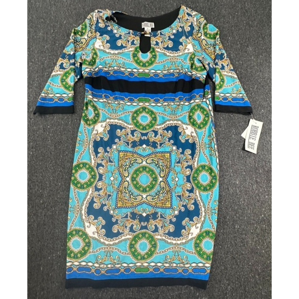 Robbie Bee Tunic Dress multi-color paisley pattern Womens SIze XL